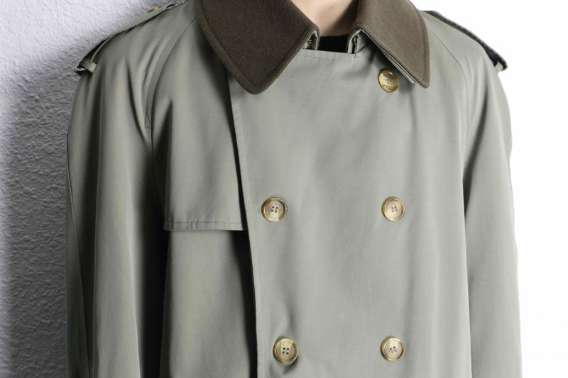moss green long trench coat