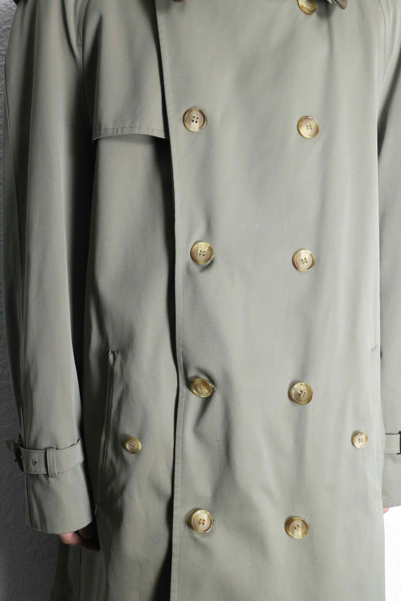 moss green long trench coat