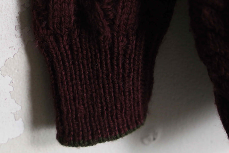 " Timberland" wine read line design wool knit