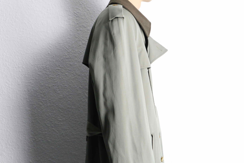 moss green long trench coat