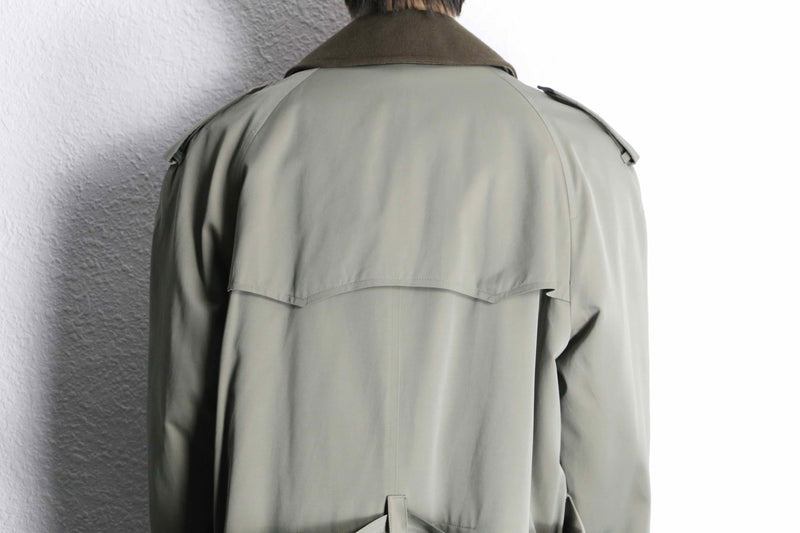 moss green long trench coat