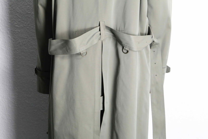 moss green long trench coat