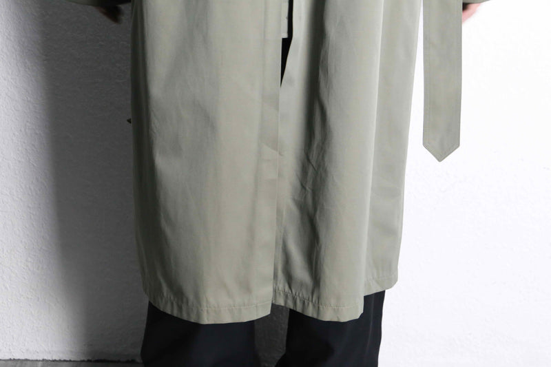 moss green long trench coat