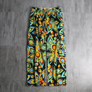 2000s psychedelic flower pattern 1tuck cotton pants