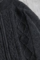 high neck wool zip-up knit