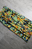 2000s psychedelic flower pattern 1tuck cotton pants