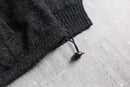 high neck wool zip-up knit