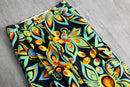 2000s psychedelic flower pattern 1tuck cotton pants