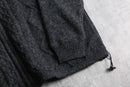 high neck wool zip-up knit