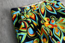 2000s psychedelic flower pattern 1tuck cotton pants