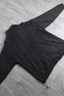 high neck wool zip-up knit