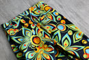 2000s psychedelic flower pattern 1tuck cotton pants