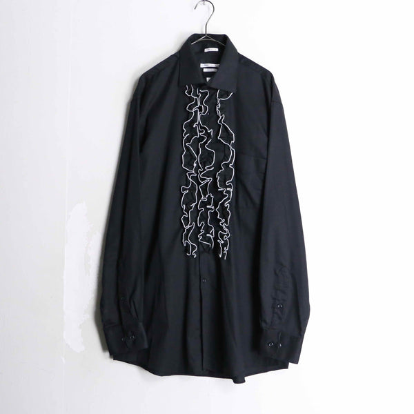 black color custom frill shirt