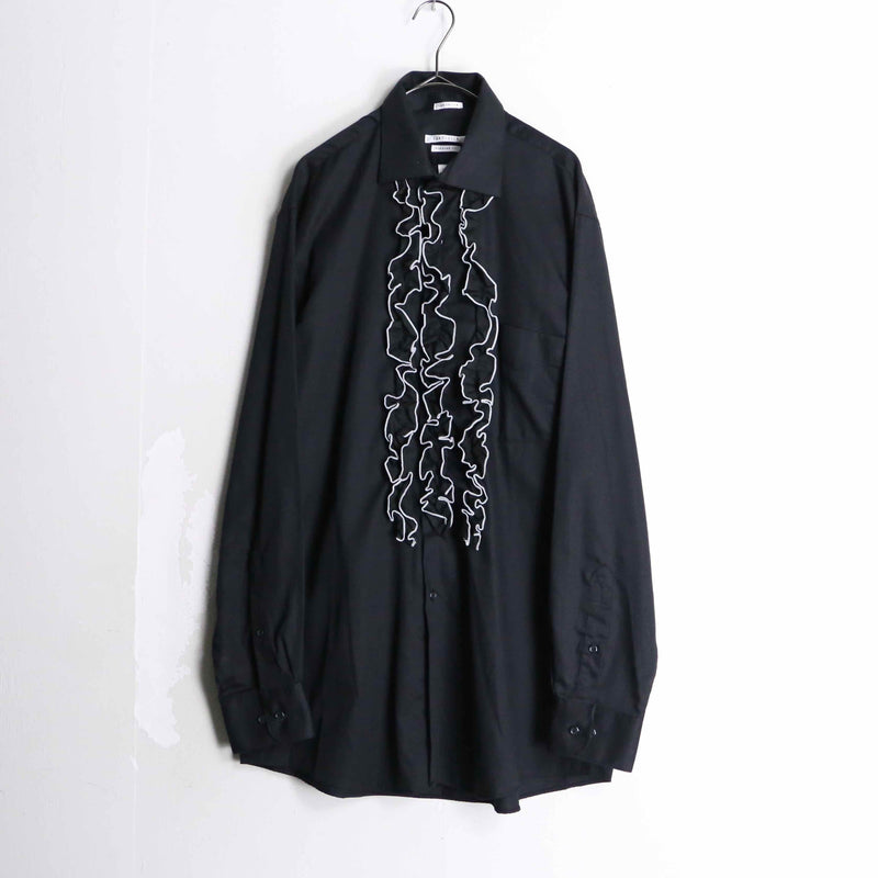 black color custom frill shirt