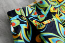 2000s psychedelic flower pattern 1tuck cotton pants