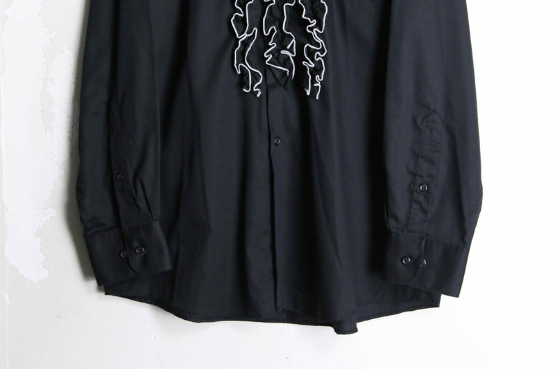 black color custom frill shirt