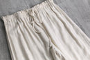 ecru rayon linen wide easy pant