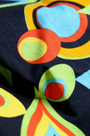 2000s psychedelic flower pattern 1tuck cotton pants