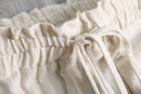 ecru rayon linen wide easy pant