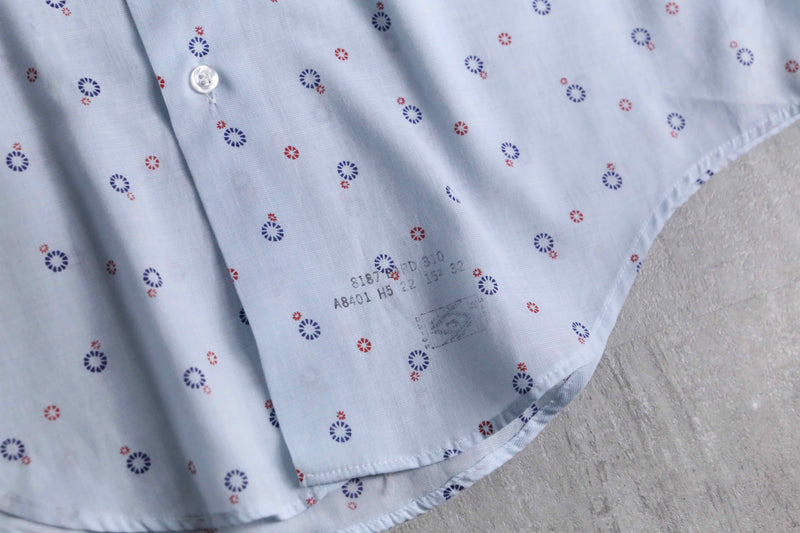 70’s “Arrow” light blue full pattern shirt