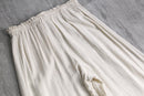 ecru rayon linen wide easy pant