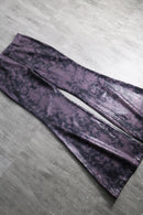 1990s-00s tie-dye×croco super flare pants