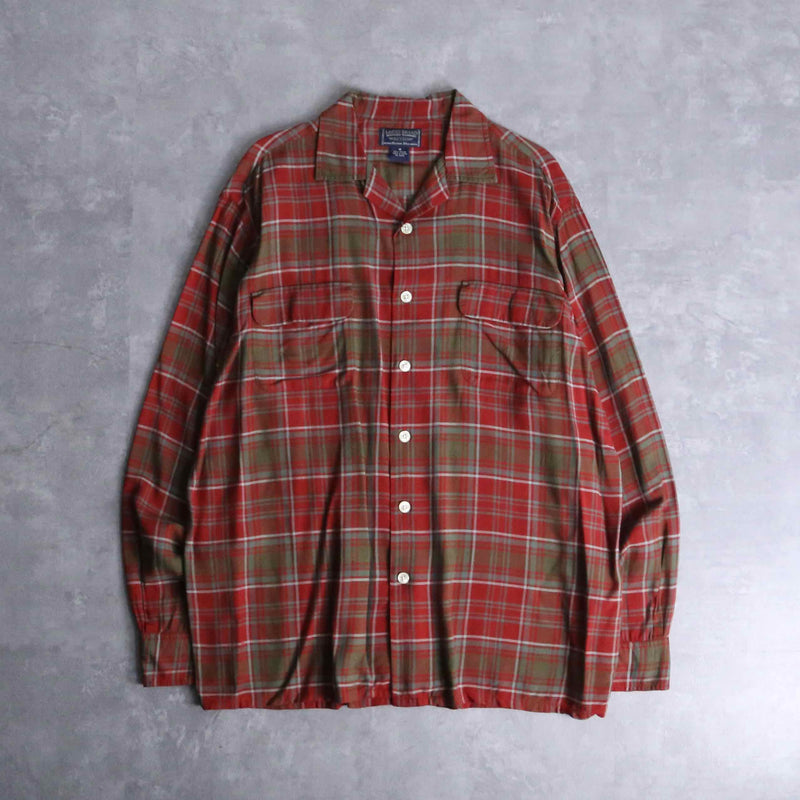 check pattern rayon open collar shirt