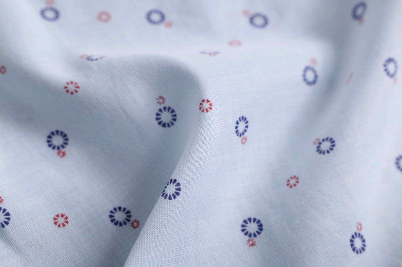 70’s “Arrow” light blue full pattern shirt