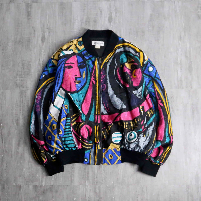 picasso like pattern blouson
