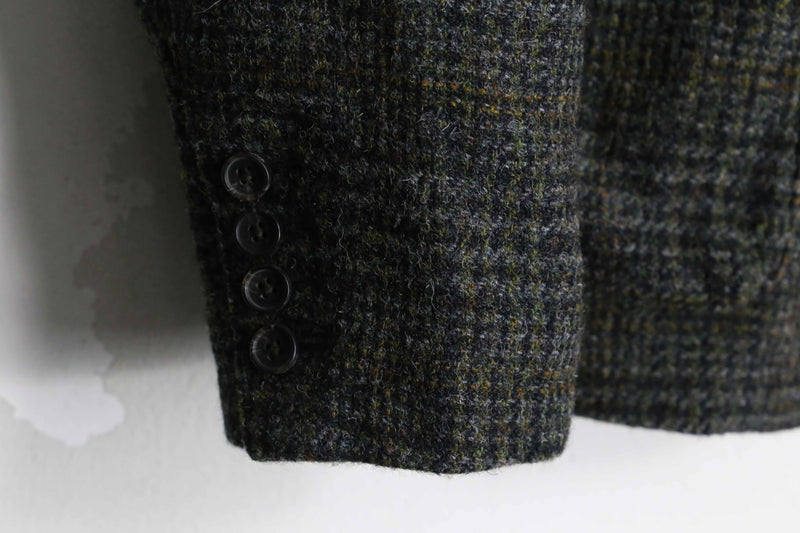 "Brooks Brothers × Harris Tweed" houndtooth check wool hunting jacket