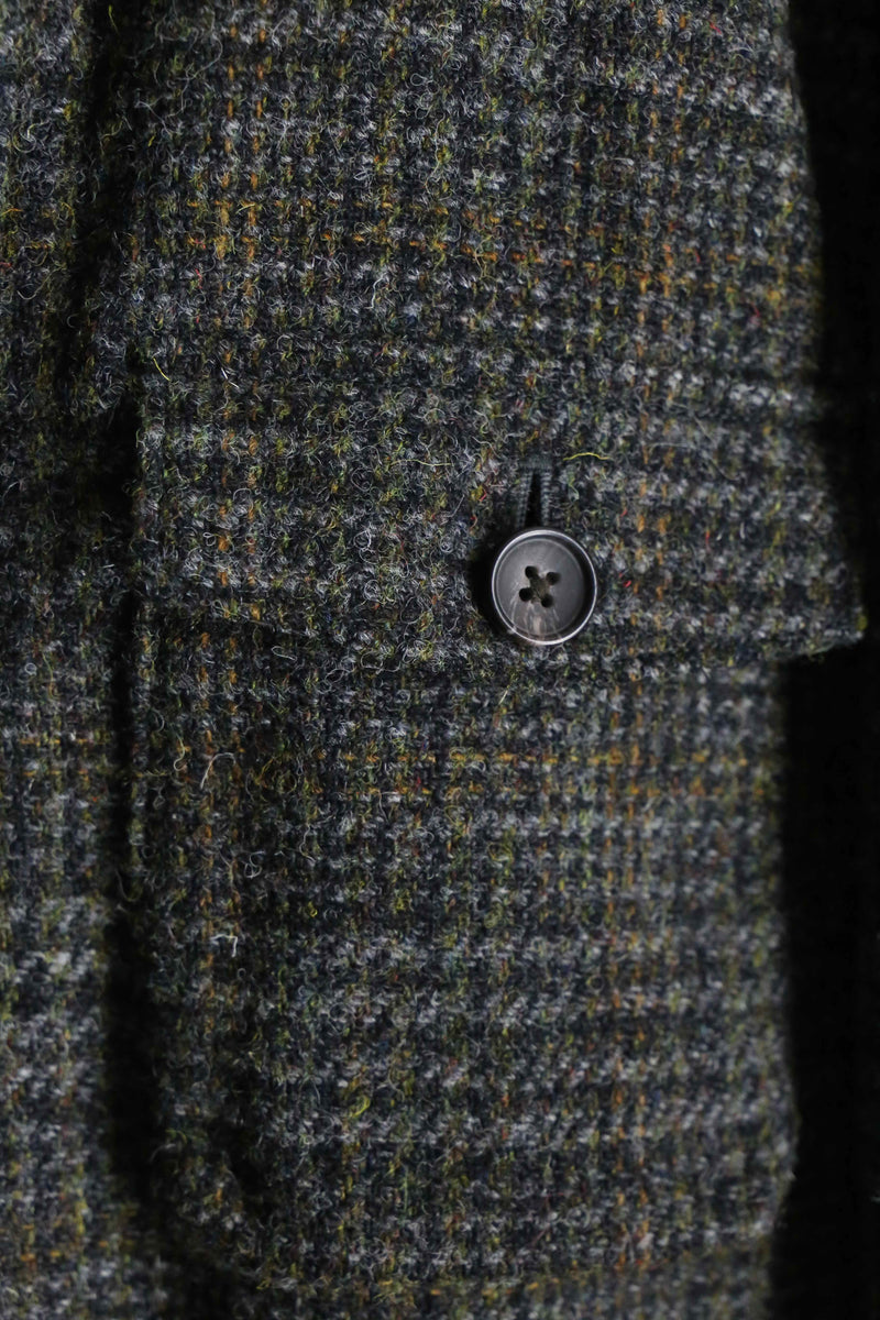 "Brooks Brothers × Harris Tweed" houndtooth check wool hunting jacket