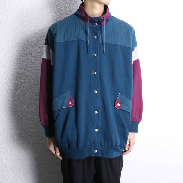 sweat × nylon reversible blouson