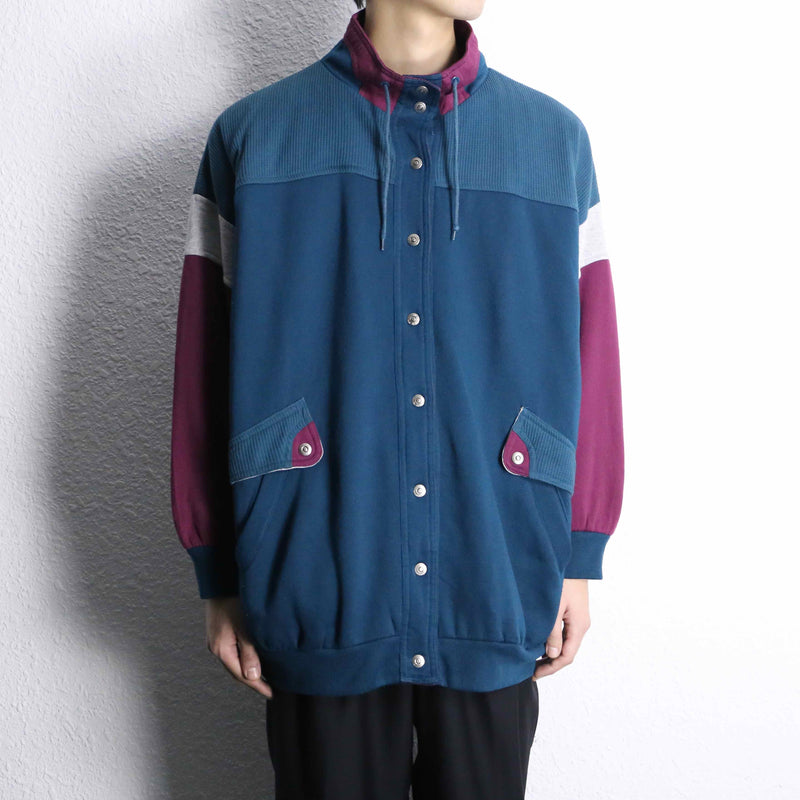 sweat × nylon reversible blouson
