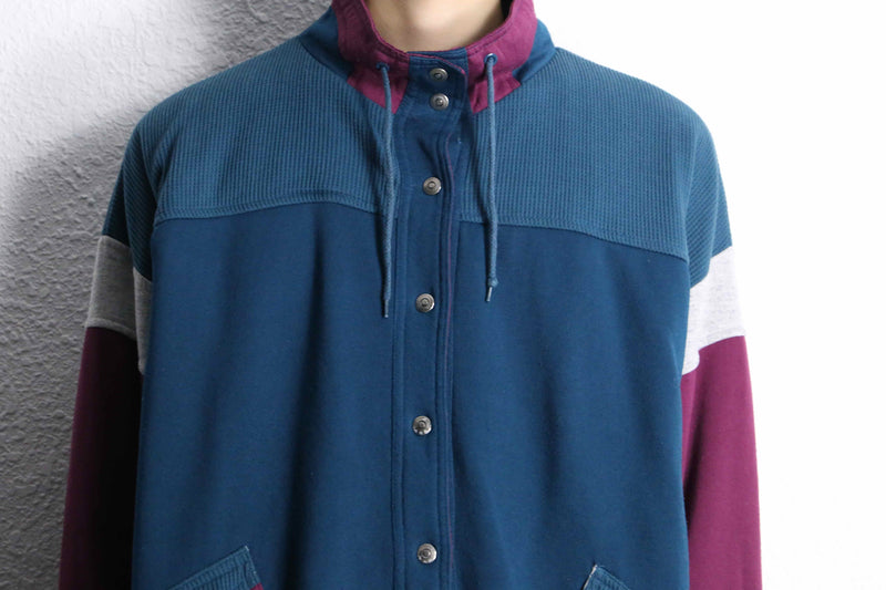 sweat × nylon reversible blouson