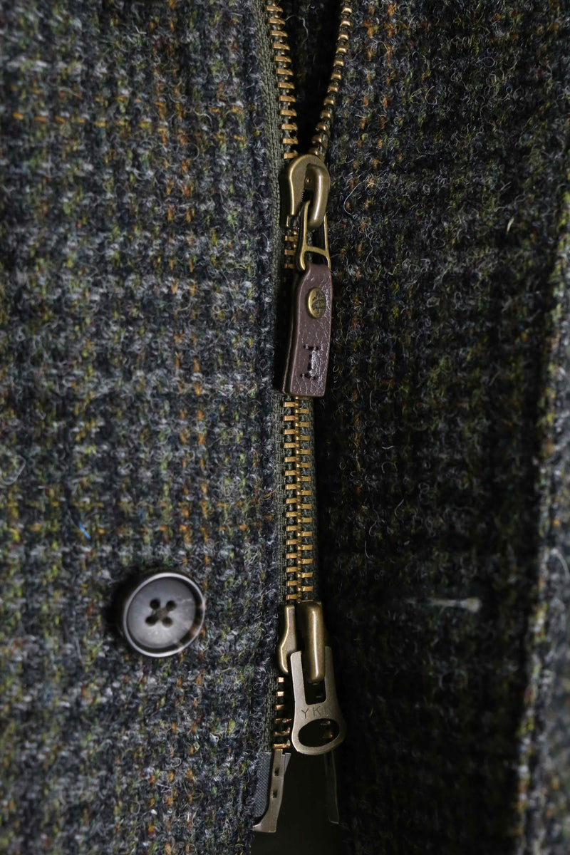 "Brooks Brothers × Harris Tweed" houndtooth check wool hunting jacket