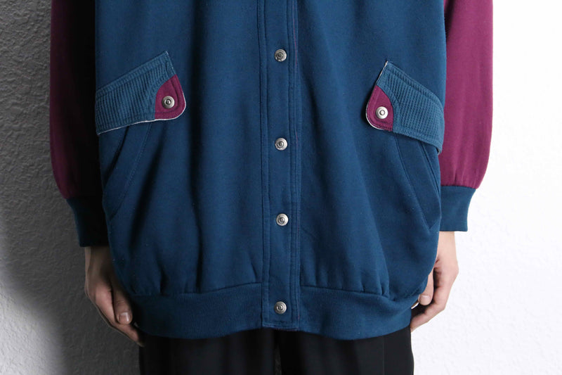 sweat × nylon reversible blouson