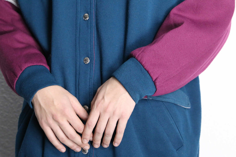 sweat × nylon reversible blouson