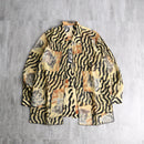 tiger pattern sheer layer shirt