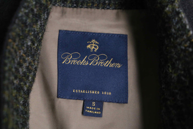 "Brooks Brothers × Harris Tweed" houndtooth check wool hunting jacket