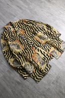 tiger pattern sheer layer shirt
