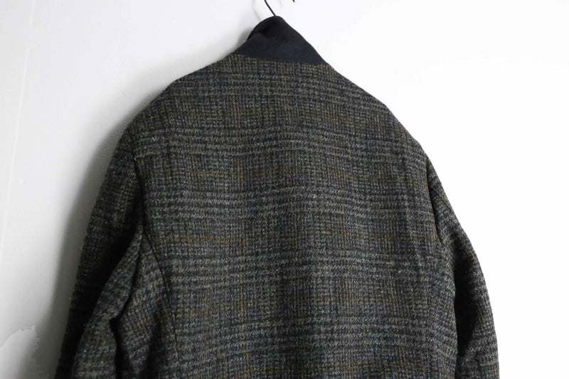 "Brooks Brothers × Harris Tweed" houndtooth check wool hunting jacket