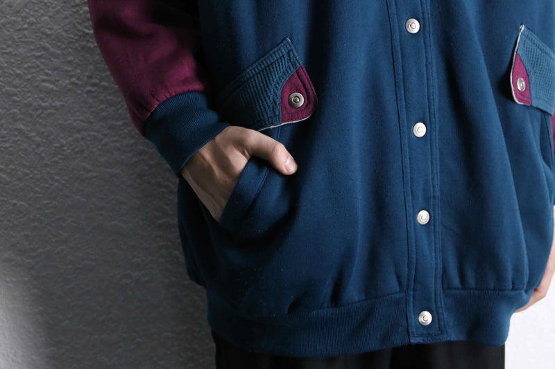 sweat × nylon reversible blouson