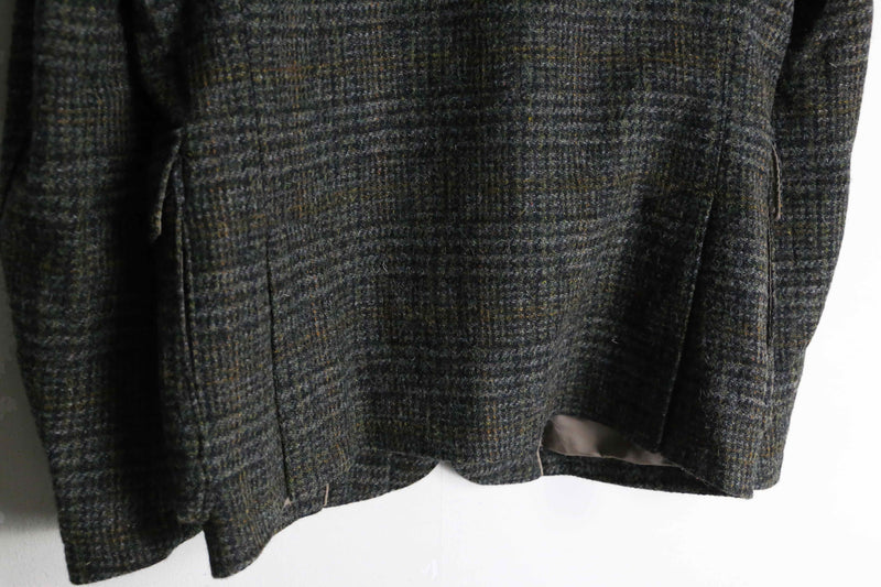 "Brooks Brothers × Harris Tweed" houndtooth check wool hunting jacket