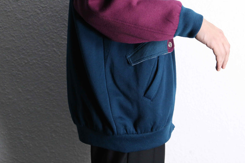 sweat × nylon reversible blouson