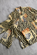 tiger pattern sheer layer shirt