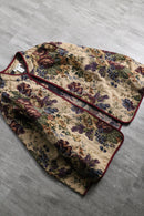 1990-00s button less botanical tapestry jacket