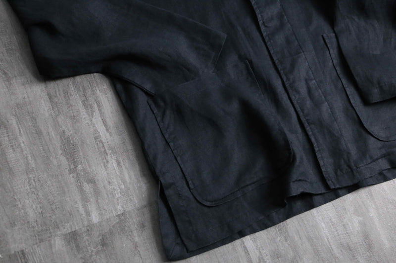 black front fly shirt jacket