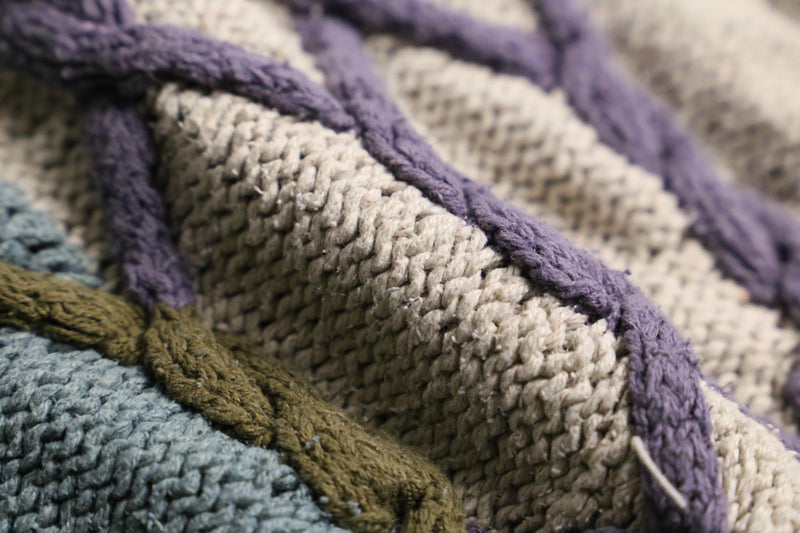 "BACHRACH" panel & 3D rope design silk knit