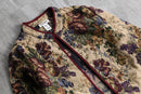 1990-00s button less botanical tapestry jacket