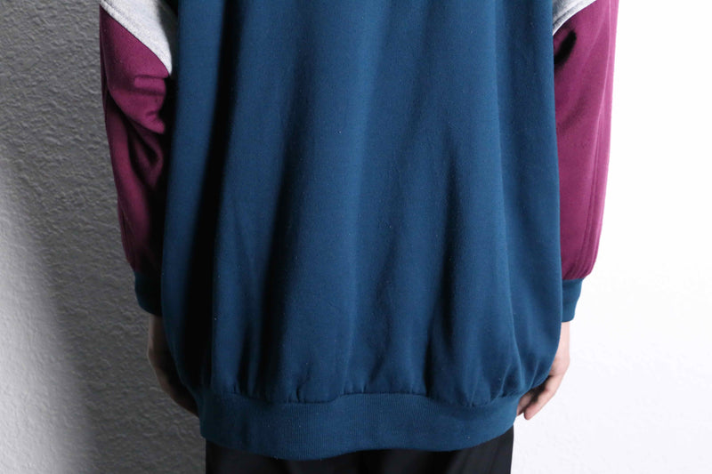 sweat × nylon reversible blouson